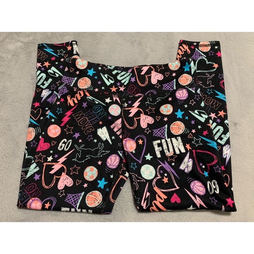 Athleta Kids Black Graphic Leggings